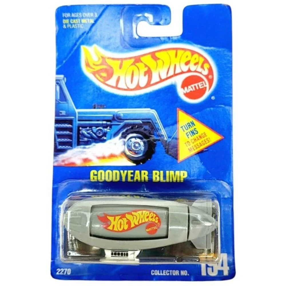 VTG Hot Wheels 1991 Grey Goodyear Blimp MOC Diecast Car Collector #194 Mattel